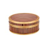 Y A GOLD MOUNTED AND TORTOISESHELL CYLINDRICAL BOX