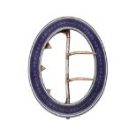 A FRENCH SILVER, GOLD AND ENAMEL BUCKLE, EARLY 20TH CENTURY