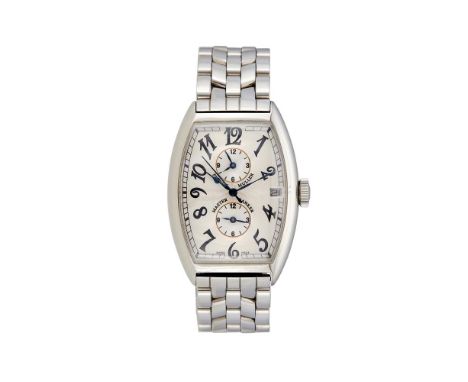 FRANCK MÜLLER, MASTER BANKER, REF. 5850MBA STAINLESS STEEL BRACELET WATCH WITH THREE TIME ZONES AND DATE, NO. 233, CIRCA 2000