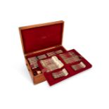 A FRENCH SILVER GILT PART TABLE SERVICE FOR EIGHTEEN PLACE SETTINGS