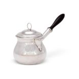 Y A GEORGE III SILVER BRANDY PAN WITH ASSOCIATED COVER