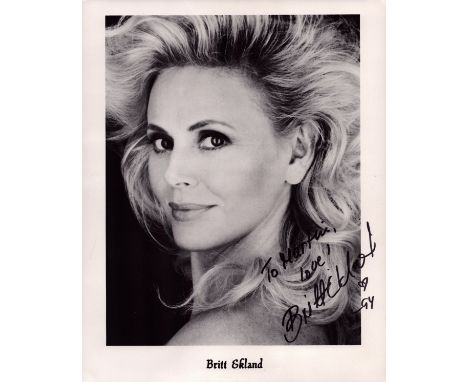 James Bond Britt Ekland signed 10 x 8 b/w portrait photo To Martin. Good condition. All autographs come with a Certificate of