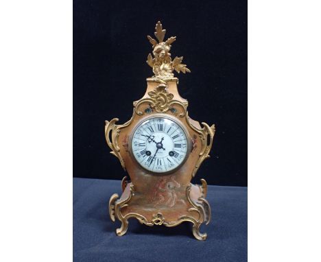 A FRENCH RICHARD &amp; CIE LOUIS XV STYLE CLOCK, WITH PAINTED CASE and ormolu mounts, striking on a bell, movement with 'R C'