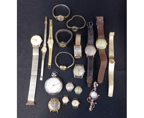 A COLLECTION OF MECHANICAL WRISTWATCHES some vintage, and an Ingersoll pocket watch