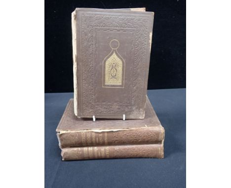 RUSKIN, JOHN - 'THE STONES OF VENICE vols 1-3, first edition 1851, in brown cloth binding (damaged)