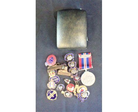 A COLLECTION OF ENAMEL BADGES including 'Emergency food officer', British Legion, Marabout, and others