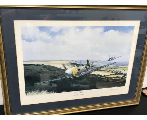 Geoff Nutkins signed print titled "The Chase" Fitted within a gilt frame. 
