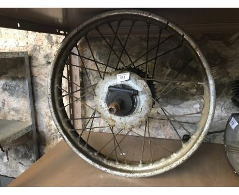 Vintage spoked rear motorbike wheel’ marked Smiths motor (Diameter 48 cm) 