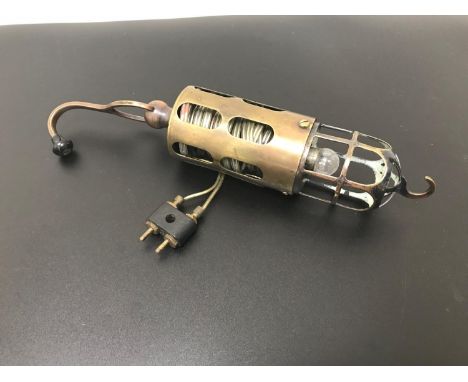 An Unusual J. Lucas Birmingham hanging industrial light, Extending lead with hand winder. 