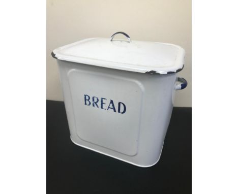 Enamel bread bin with lid 