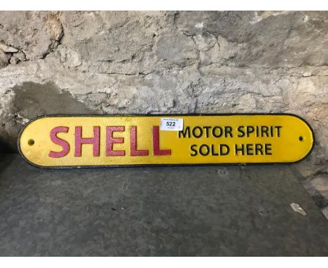 Shell Motor Spirit Sold Here Sign in vintage style 
