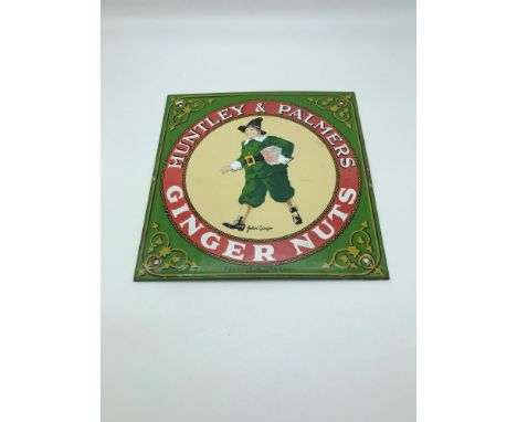 An original Huntley &amp; Palmers Ginger Nuts Enamel sign. Measures 22x21.5cm 