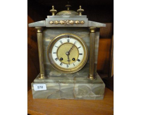 ONYX MANTLE CLOCK WITH KEY