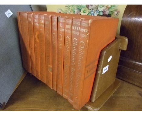 BOOK TROUGH AND CHILDRENS BRITANNICA ENCYCLOPEDIAS