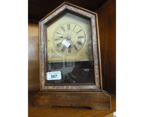 VICTORIAN MANTLE CLOCK WITH KEY AND PENDULUM