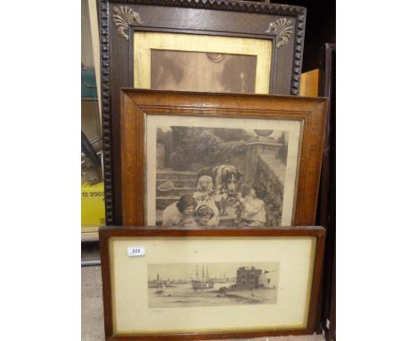 A ELSLEY PRINT, J HUTCHINSON PICTURE OF THE VICTORY AND ONE OTHER
