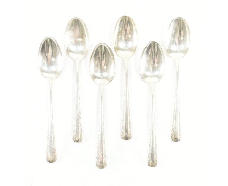 A set of&nbsp; Art Deco Towle sterling silver spoons Candlelight. The spoons having fan shaped foliate decorated handles, mar