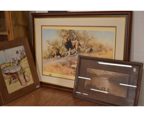 Three prints including David Shepherd signed and limited run