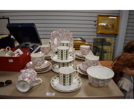 A part chintz tea service by Royal Standard May Medley and Susie Cooper coffee cups