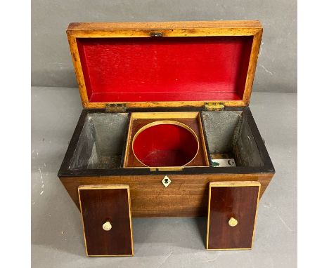 A regency mahogany sarcophagus tea caddy 