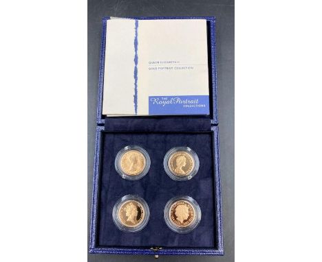 The Royal Mint Queen Elizabeth II Gold Portrait Collection The Royal Portrait Collections (Four Sovereigns), boxed with paper