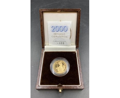 A 2000 Britannia Gold Proof £25 Coin (Total weight 8.513g)