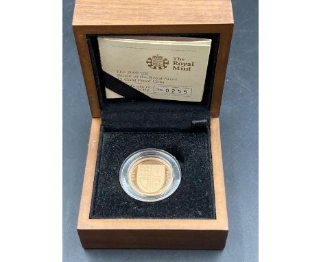 The Royal Mint The 2009 UK Shield of The Royal Arms £1 Gold Proof Coin Approx Weight 19.61g and 22ct gold