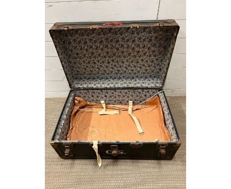 A vintage school/travel trunk (H36cm W80cm D51cm)