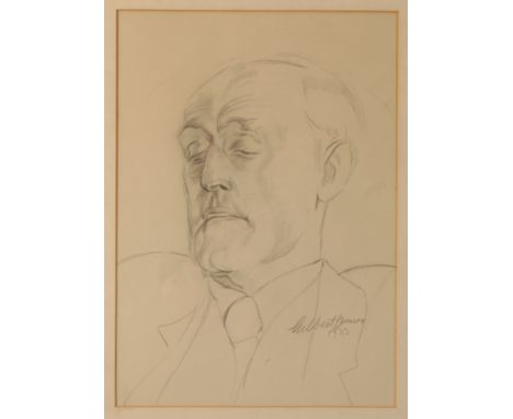 *GILBERT SPENCER (1892-1979) Head and shoulders portrait of a gentleman signed and dated 1933 lower right, pencil, 33cm x 23.