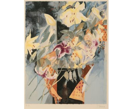 *SHIRLEY TREVENA (B. 1960) 'Lilies' signed and numbered 5/30 in pencil to the margin, Artist's proof silkscreen print, the im