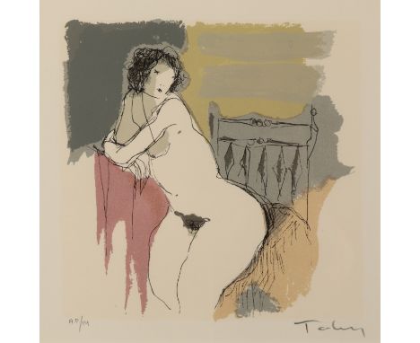 *ITZCHAK (ISAAC) TARKAY (1935-2012) Nude study signed and inscribed "A.P./14" in pencil to the margin, serigraph, the image 1