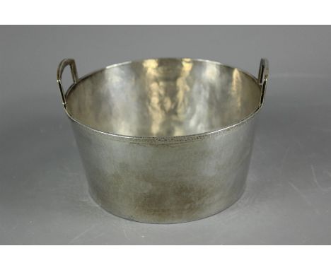 An Arts &amp; Crafts American beaten silver trough, bearing Marshall Field and Company marks, stamped sterling and further im