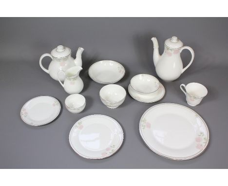 Royal Doulton "Twilight Rose" porcelain; comprising one meat platter approx 41 x 31 cms, meat platter approx 34 x 26 cms, six