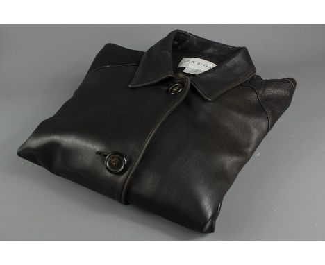 Jaeger brown coloured 3/4 leather car coat, size 12 (small).&nbsp;