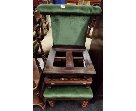 VICTORIAN PRAYER CHAIR &amp; 2 BOOK RESTS