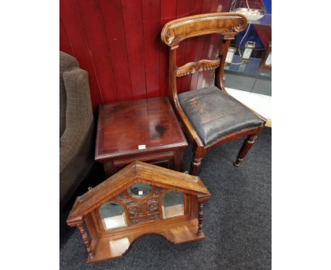 GEORGIAN COMMODE, CHAIR &amp; WALL BRACKET
