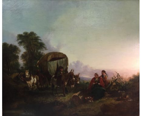 HENRY THRING SHAYER (1825-1894) British and CHARLES WALKER SHAYER (1826-1914) British
The Gypsy Camp
Oil on canvas
76 x 64 cm