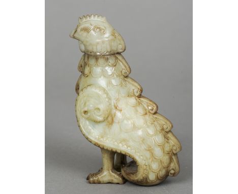 A Chinese carved jade mythical beast
The loose head a cover.  14 cm high. CONDITION REPORTS: Generally good condition, expect