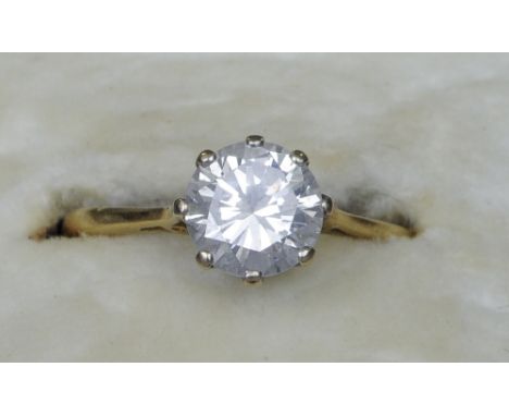 An 18 ct gold diamond solitaire ring
The claw set stone approximately 1.25 carats. CONDITION REPORTS: Shank worn, some surfac