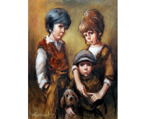*AR BARRY LEIGHTON-JONES (1932-2011) British
Portrait of Three Children and Their Dog
Oil on canvas
Signed
75 x 100 cm, frame