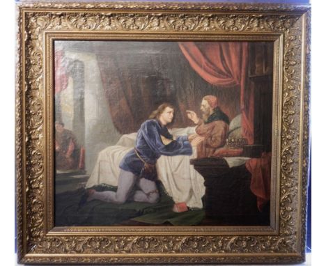 ENGLISH SCHOOL (19th century)
Bedroom Scene from King Lear
Oil on canvas
Indistinctly signed
63.5 x 53.5 cm, framed CONDITION