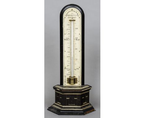 A large 19th century ivory mounted table thermometer
The domed top inscribed Chamberlain & Son, 203 High Holborn, London abov