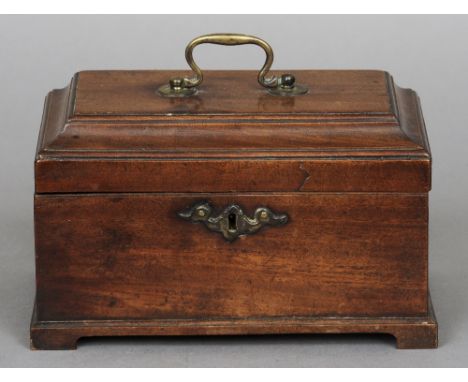 A George III mahogany caddy
Of typical form, with sectioned interior.  23.5 cm wide. CONDITION REPORTS: Generally good condit