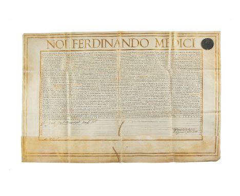 Conveyance of the title and privileges of the Priore d’Urbino to Giovanni Battista Zanchini da Castiglionchio, granted by Fer