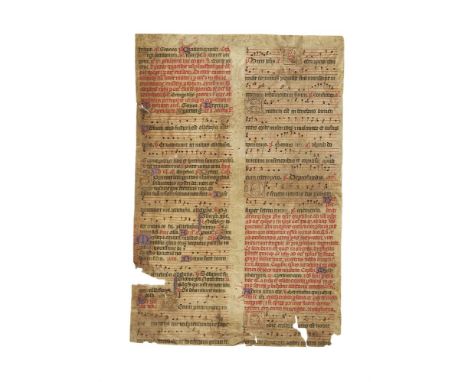 Leaf from an illuminated Breviary, most probably produced for use in a cathedral, in Latin, manuscript on parchment [England,