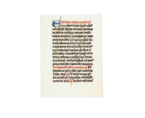 Leaf from a miniature prayerbook or confessional, with readings from the works of Jean Gerson, chancellor of the University o