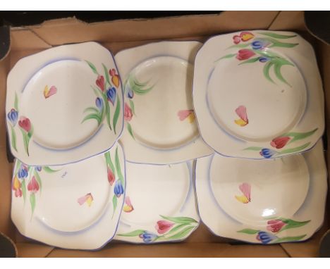 A collection of 6 H&K Tunstall mid - century cake/bread and butter plates (6). 