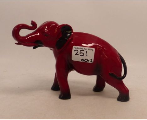 Royal Doulton Flambe Elephant with trunk in salute 