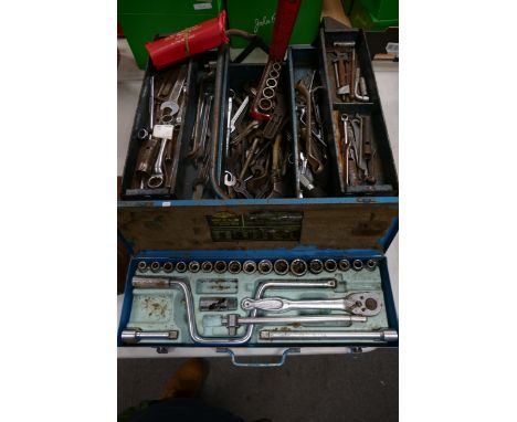 A collection of Vintage Hand tools including spanners, sockets, Swinborne Socket set etc(2) 