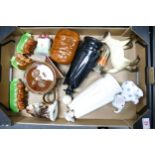 A mixed collection of items to include Wedgwood & Royal Doulton Sandeman decanters, Beswick
